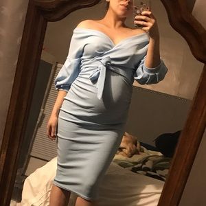 Baby blue maternity dress